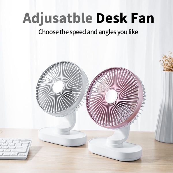 USB Rotation Quiet Small Desk Fan D77 - Image 2