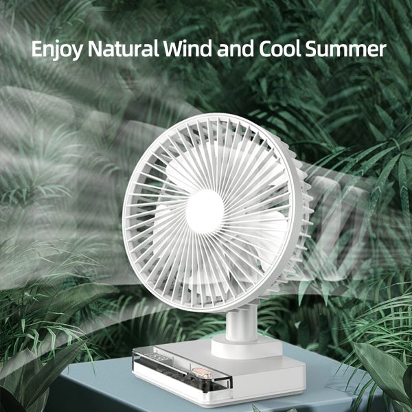 Rechargeable USB Clock Stand Fan DF11-B - Image 3