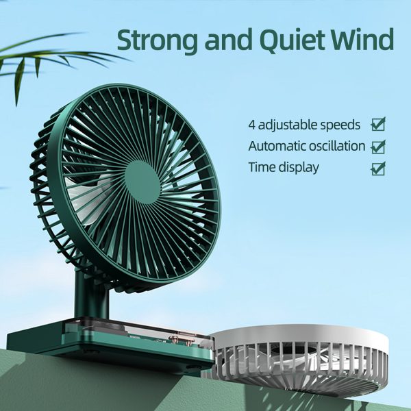 Rechargeable USB Clock Stand Fan DF11-B - Image 7